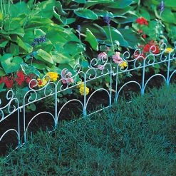 Garden Accents Edging 14-in H x 8-t L White Scroll Folding Fence -Cheap Landscaping Store 09619729