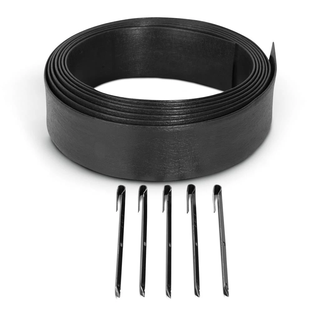 Suncast Dig-In 20 ft. Flexscape Black Edging 20-ft Black Plastic Landscape Edging Roll 1 Suncast Dig-In 20 ft. Flexscape Black Edging 20-ft Black Plastic Landscape Edging Roll