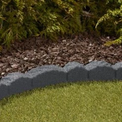 Rubberific 4-ft Gray Rubber Landscape Edging Section -Cheap Landscaping Store 11899099