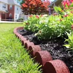Rubberific 4-ft Red Rubber Landscape Edging Section -Cheap Landscaping Store 11900647 scaled