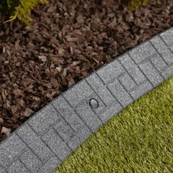 Rubberific 4-ft Gray Rubber Landscape Edging Section -Cheap Landscaping Store 15926705