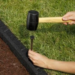 Rubberific 4-ft Black Rubber Landscape Edging Section -Cheap Landscaping Store 15926961