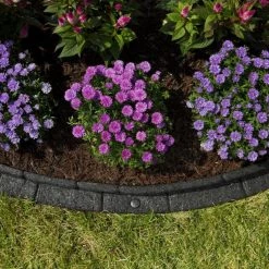 Rubberific 4-ft Black Rubber Landscape Edging Section -Cheap Landscaping Store 15926962