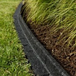 Rubberific 4-ft Black Rubber Landscape Edging Section -Cheap Landscaping Store 15926963