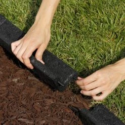 Rubberific 4-ft Black Rubber Landscape Edging Section -Cheap Landscaping Store 15926964