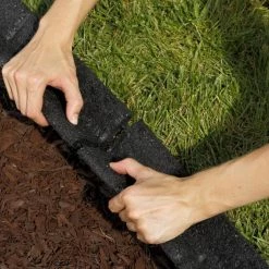 Rubberific 4-ft Black Rubber Landscape Edging Section -Cheap Landscaping Store 15926965