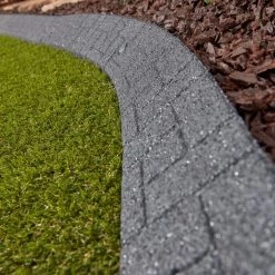 Rubberific 4-ft Gray Rubber Landscape Edging Section -Cheap Landscaping Store 16707656