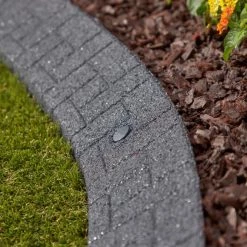 Rubberific 4-ft Gray Rubber Landscape Edging Section -Cheap Landscaping Store 16707657