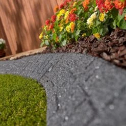 Rubberific 4-ft Gray Rubber Landscape Edging Section -Cheap Landscaping Store 16707658