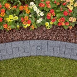 Rubberific 4-ft Gray Rubber Landscape Edging Section -Cheap Landscaping Store 16707659
