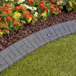Rubberific 4-ft Gray Rubber Landscape Edging Section -Cheap Landscaping Store 16707660