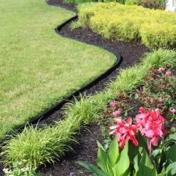 Rubberific 4-ft Black Rubber Landscape Edging Section -Cheap Landscaping Store 42245088